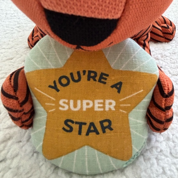 Pillowfort Plush Milestone You're A Super Star Tiger Pillow NWT - Picture 8 of 10